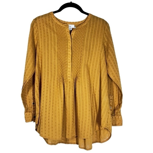J.JILL Yellow Mustard Tunic Boho Long Sleeve Peasant Blouse Top Size XS Petite - Picture 13 of 16